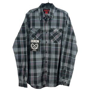Dixxon Flannel Co. Downtown Button Front Shirt Black White Red Large Tall New